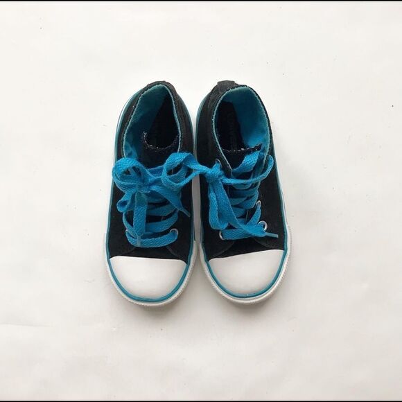 Converse black/blue high-top sneakers EUC size 9 - Picture 3 of 7